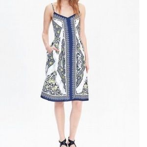Banana republic multi-print strappy dress sz 12
